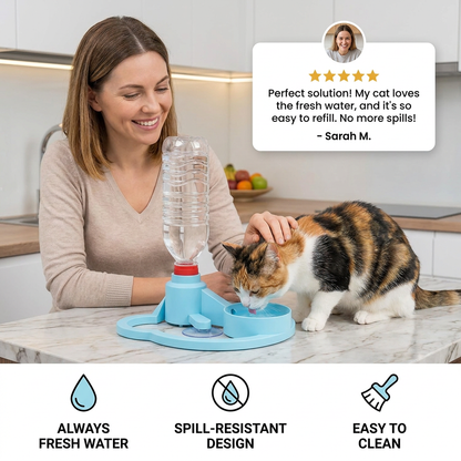 Automatic Pet Water Dispenser – No Power Required, Spill-Proof & Travel-Friendly