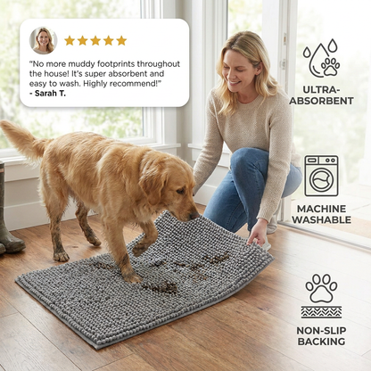 Dog Mud Mat – Super Absorbent, Non-Slip & Washable