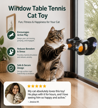 Window Table Tennis Cat Toy