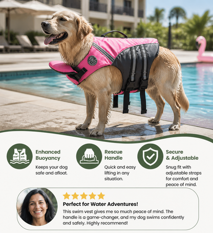 Dog Safety Swim Vest with Rescue Handle