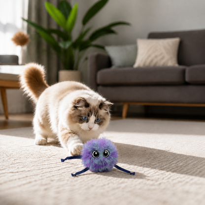 Cute Interactive Rolling Plush Cat toy