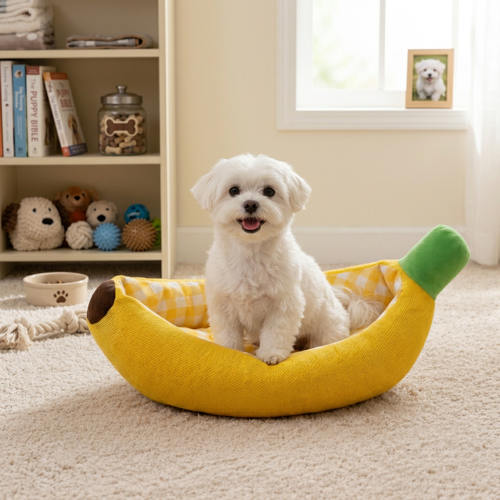 Banana-Shaped Cozy Pet Bed for Dogs