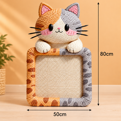 2in1 Woven Self-Adhesive Cat Scratching Mat & Furniture Protector with Interactive Toy