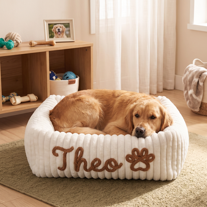Personalized Fluffy Cloud Dog Bed with Soft Bolsters