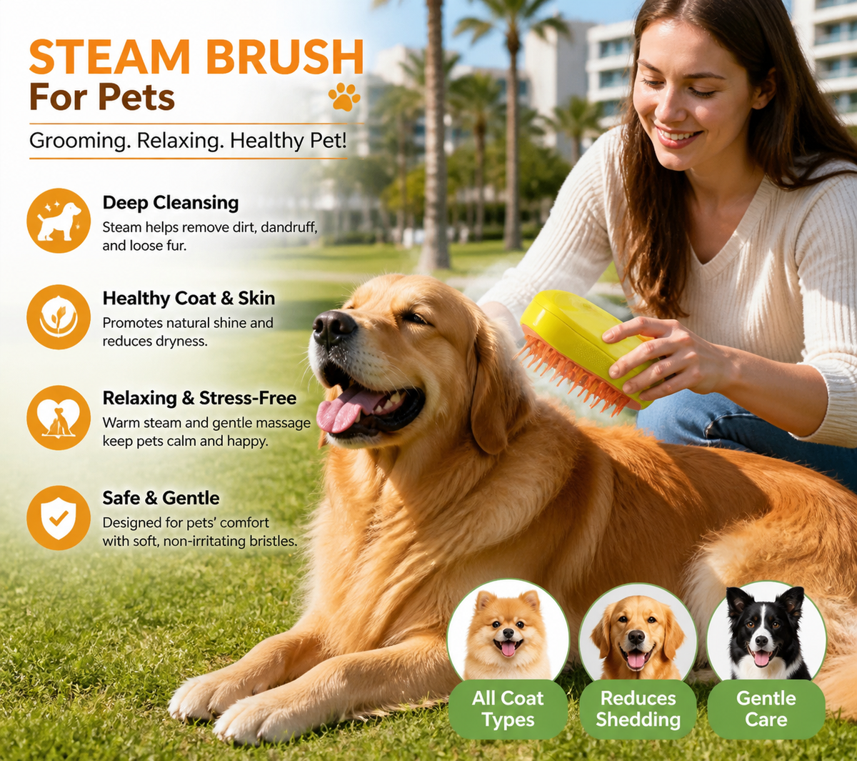 Steam Brush For Pets