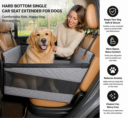 Hard Bottom Single Car Seat Extender for Dogs