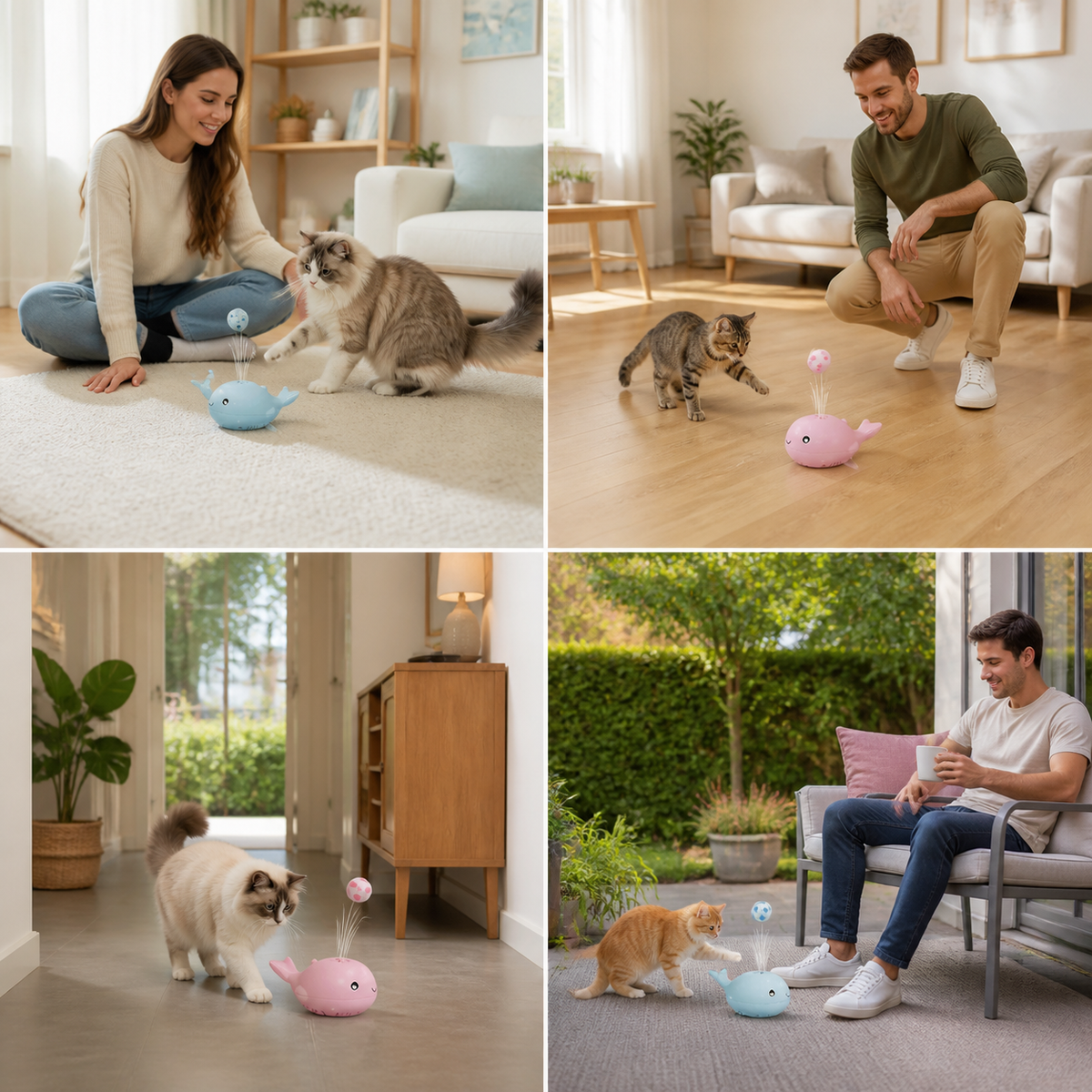 Interactive air ball toy for cats