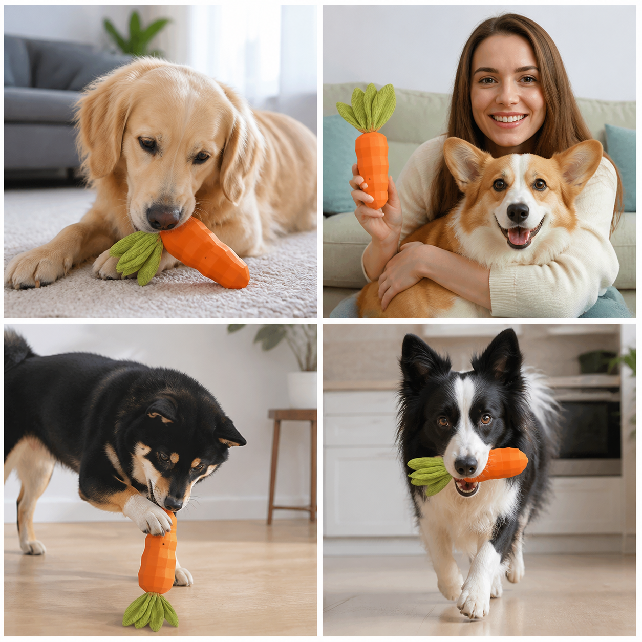 Eco-Friendly Natural Rubber Carrot for Dogs