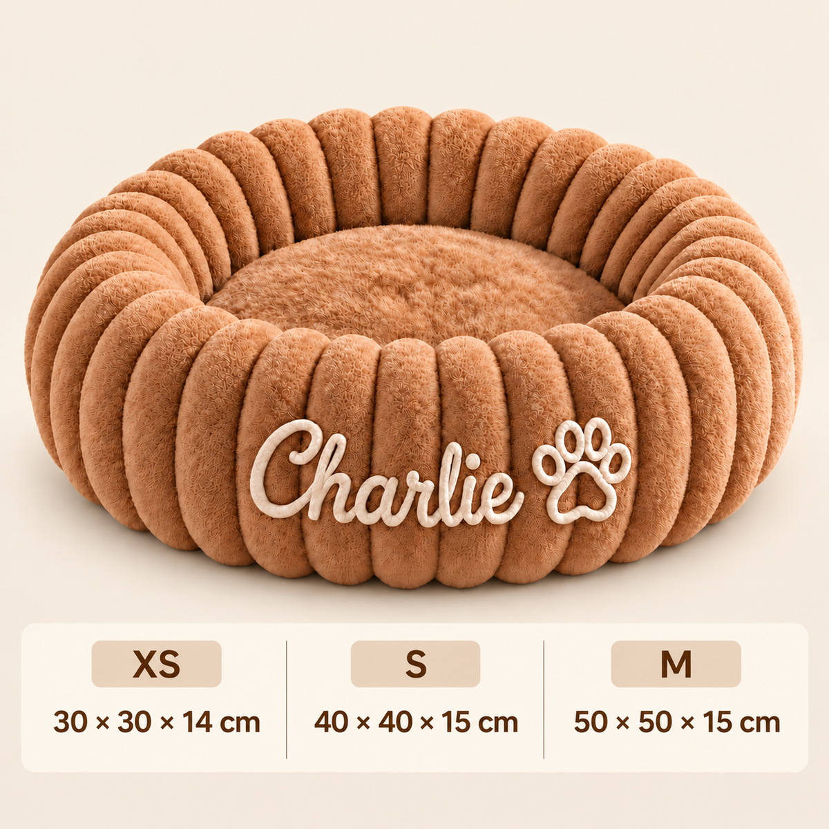 Personalized Round Fluffy CAT Bed
