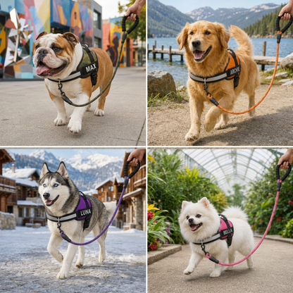 Personalized No-Pull Dog Harness with Front D-Ring – Designed for Neck & Shoulder Relief
