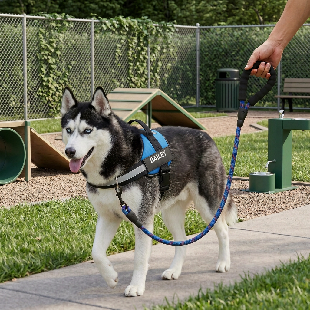 Personalized No-Pull Dog Harness with Front D-Ring – Designed for Neck & Shoulder Relief