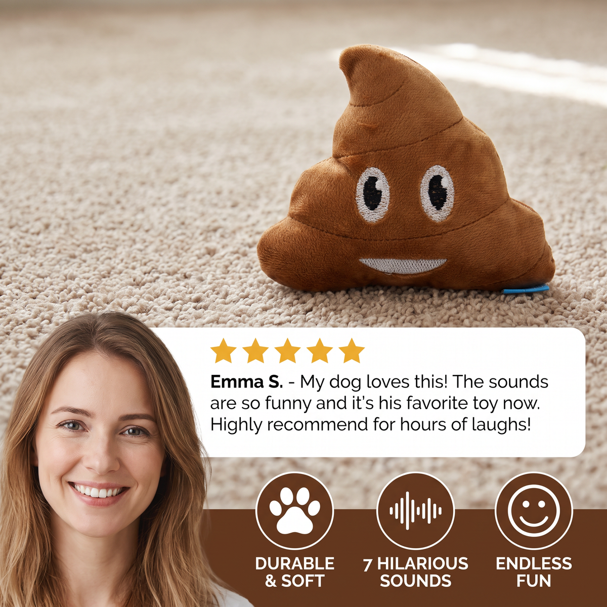 Farting Plush Dog Toy with 7 Funny Sounds