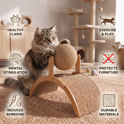 Interactive Ferris Wheel Cat Scratcher with Spinning Jute Ball