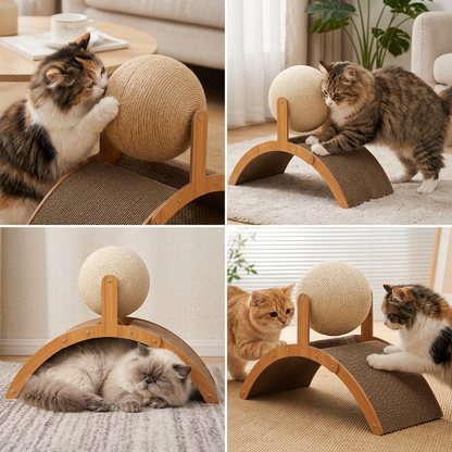 Interactive Ferris Wheel Cat Scratcher with Spinning Jute Ball