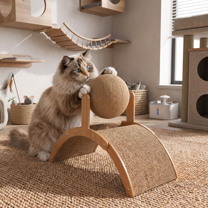Interactive Ferris Wheel Cat Scratcher with Spinning Jute Ball