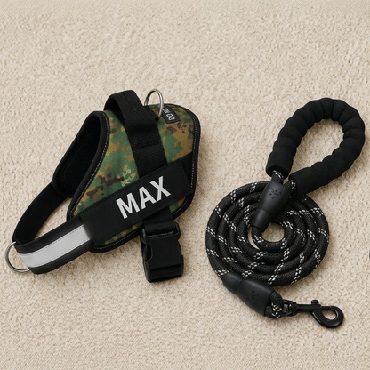 Personalized No-Pull Dog Harness with Front D-Ring – Designed for Neck & Shoulder Relief