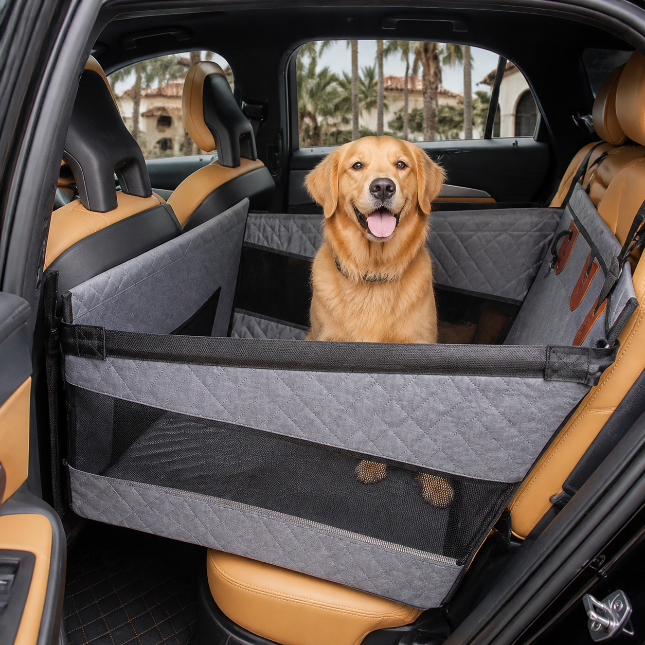 Hard Bottom Single Car Seat Extender for Dogs