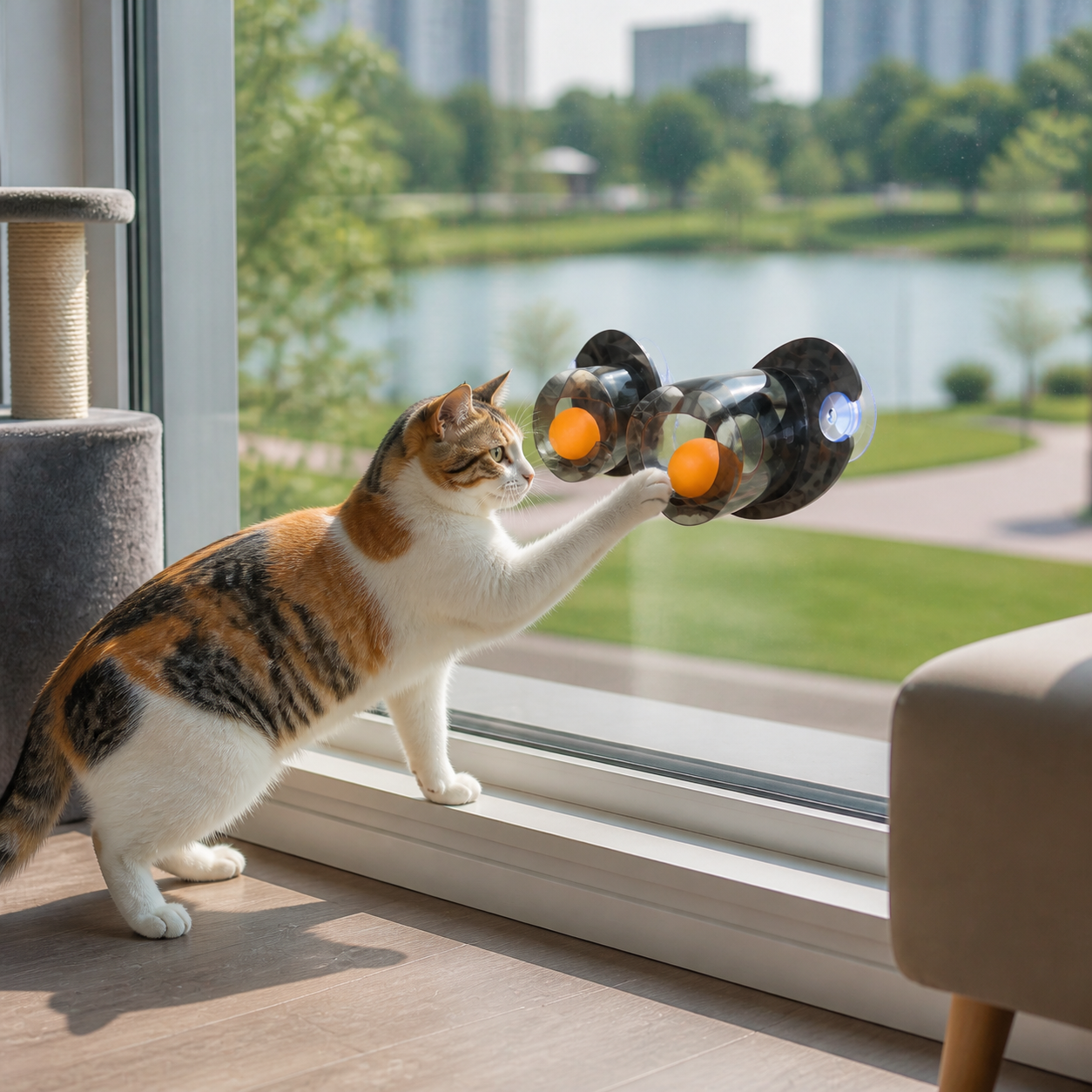 Window Table Tennis Cat Toy