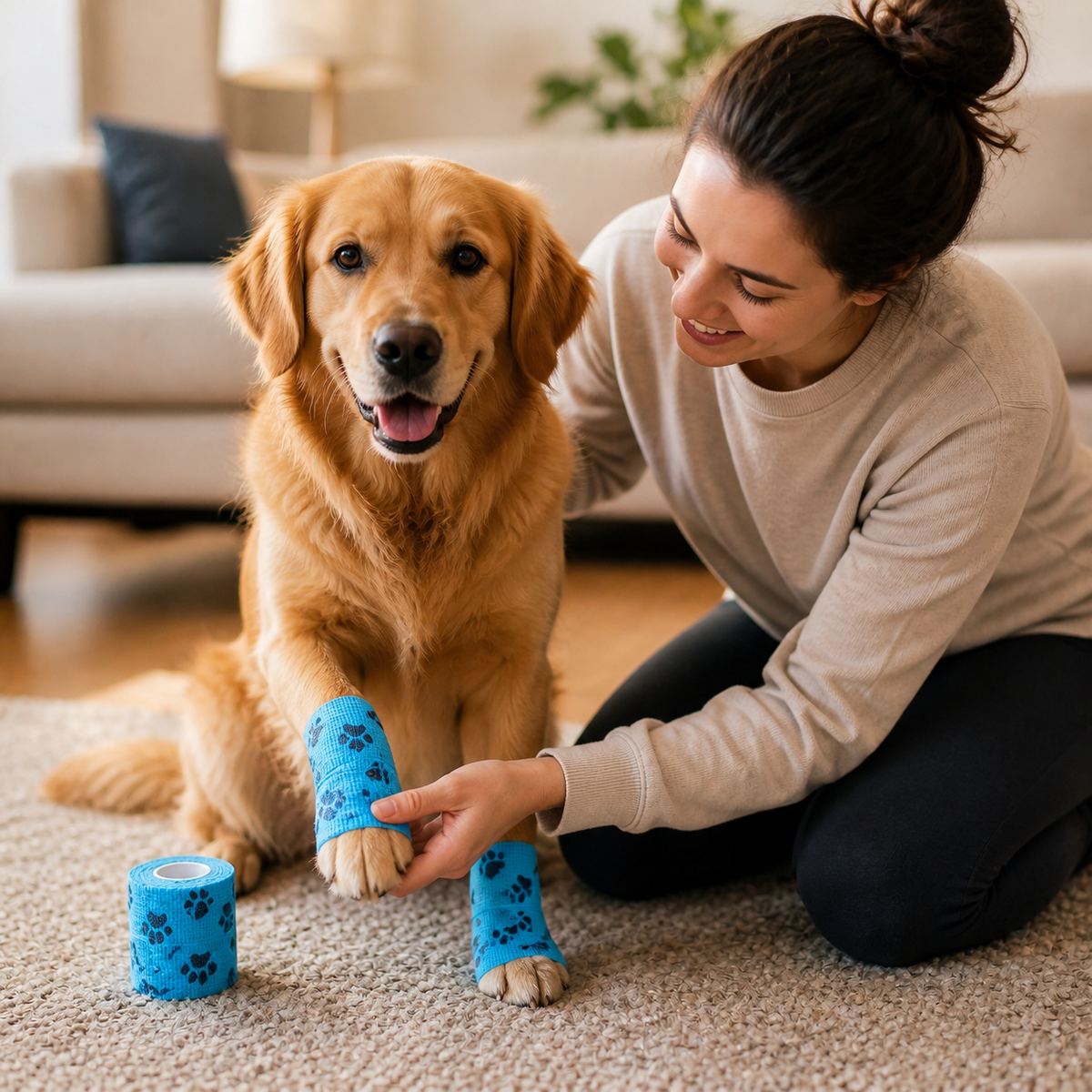 Self-Adhesive Pet Bandage Wrap for Hot Pavement & Snow Protection