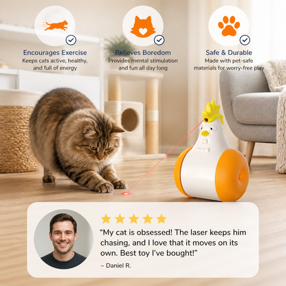 FitRooster Set of Moving Cat Toys with Laser Lamp