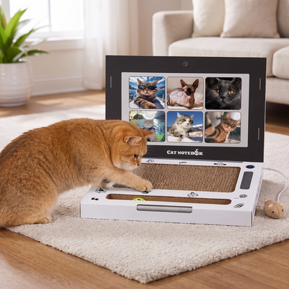 Cardboard Laptop Cat Scratcher & Interactive Toy