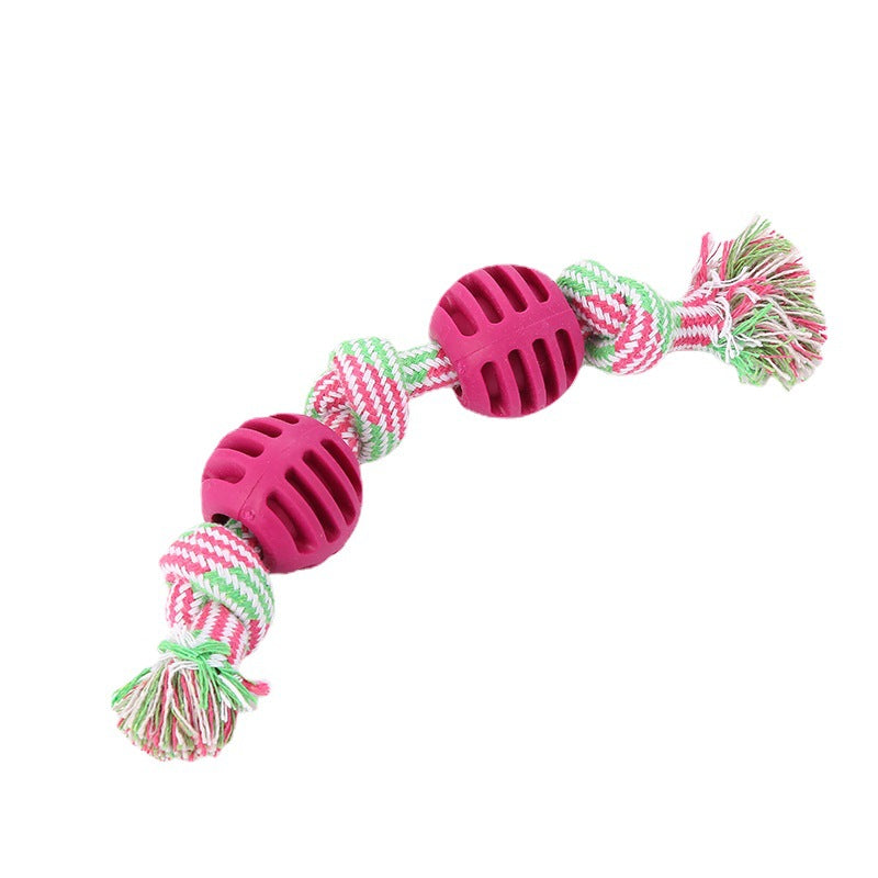 Double Knot Cotton Cord with Ball Dog Toy