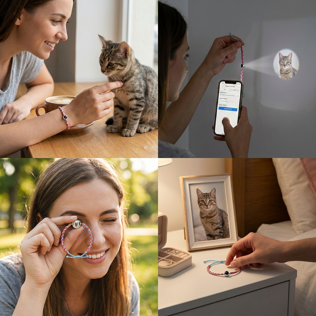 Personalized Pet Photo Projection Keepsake Bracelet