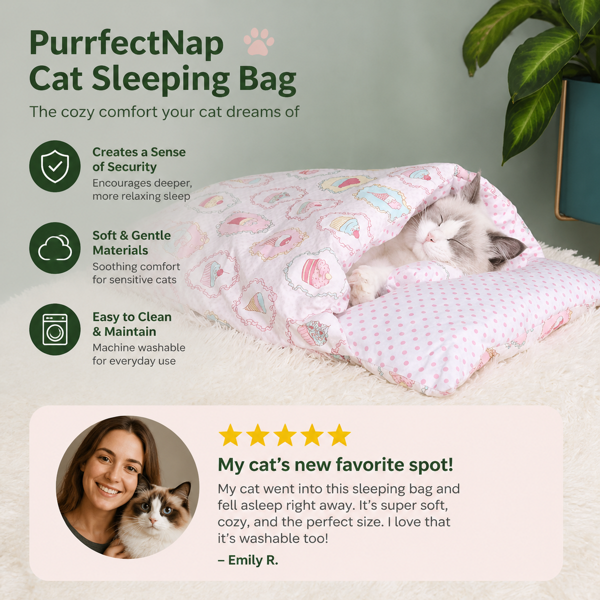 PurrfectNap Cat Sleeping Bag