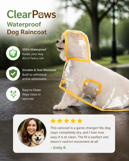 ClearPaws Waterproof Dog Raincoat