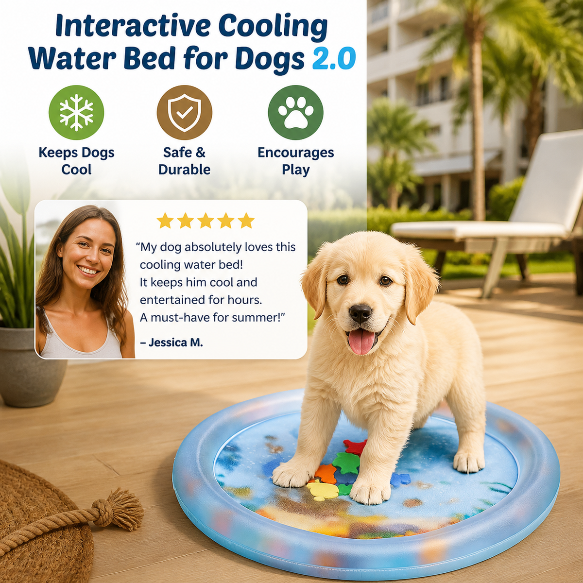 Interactive Cooling Water Bed for Dogs 2.0