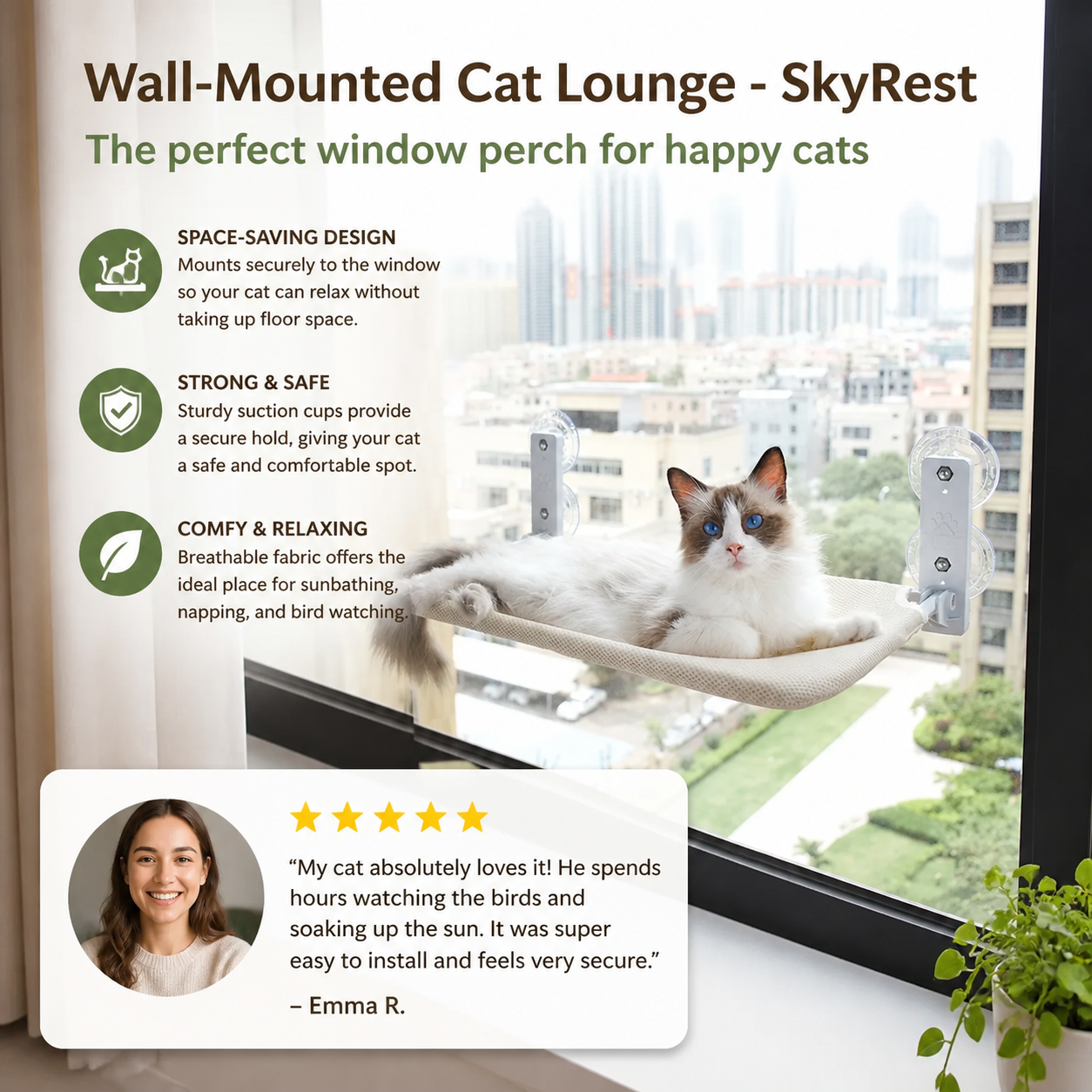 Wall-Mounted Cat Lounge - SkyRest