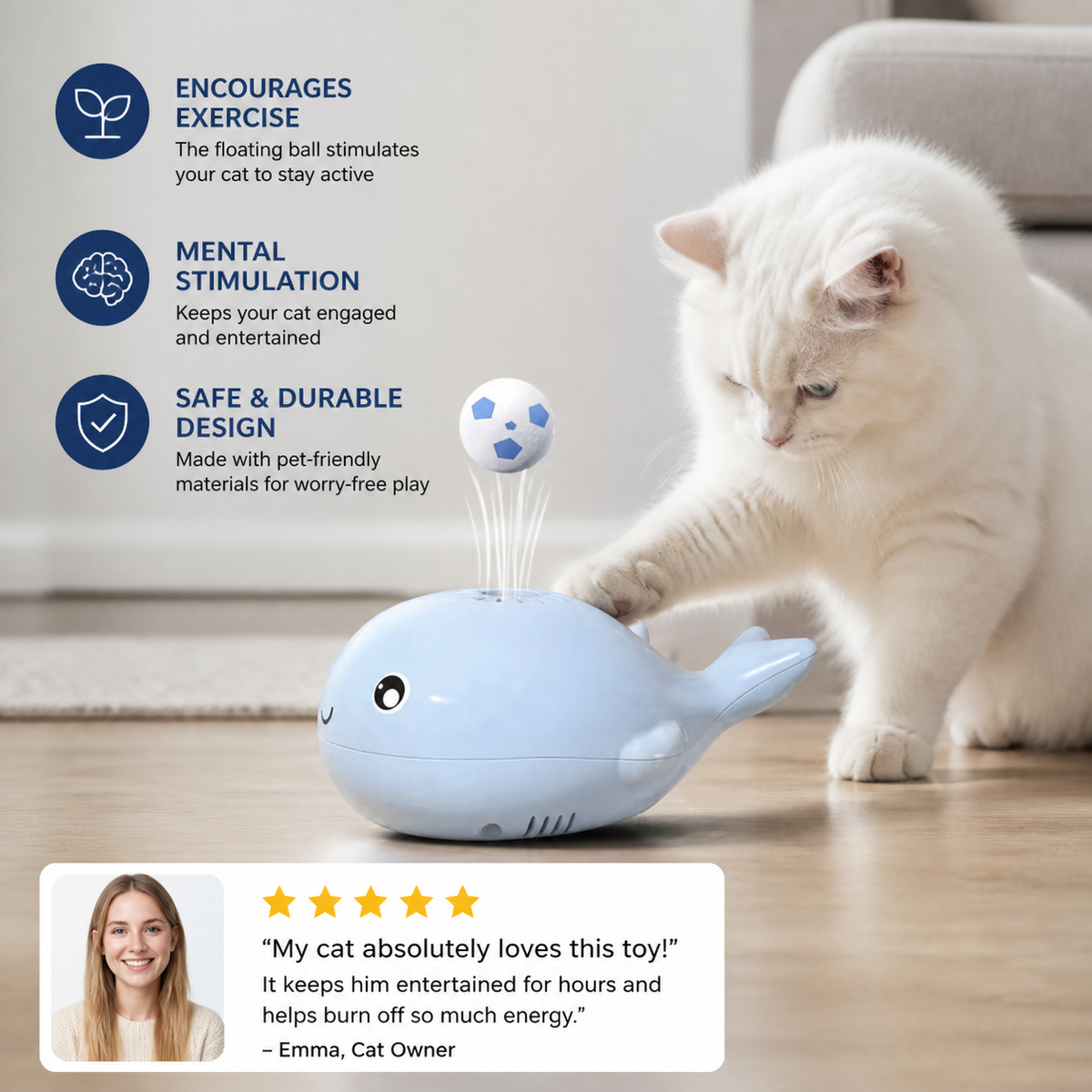 Interactive air ball toy for cats