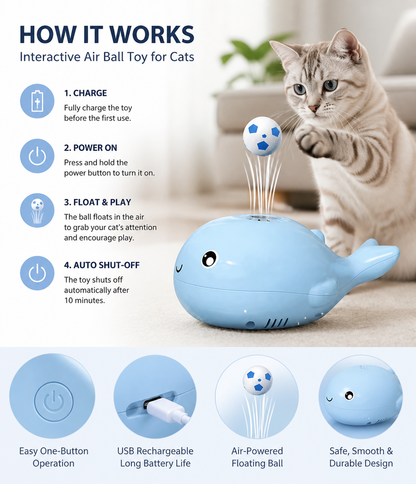Interactive air ball toy for cats