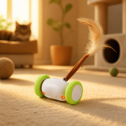 Self-Moving Feather Cat Teaser Toy